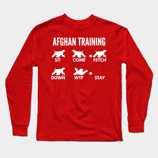 Afghan Hound Training Boxer Dog Tricks Long Sleeve T-Shirt by DoggyStyles